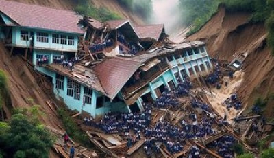 नौकोठे विद्यालय भवन पहिरोले क्षतिग्रस्त Image