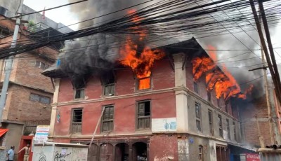 ललितपुर कुम्भेश्वरको एक घरमा  आगलागी Image