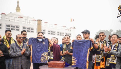 एनपीएल टिम लुम्बिनी लायन्सको जर्सीको रङ्गको अर्थ यस्तो छ Image