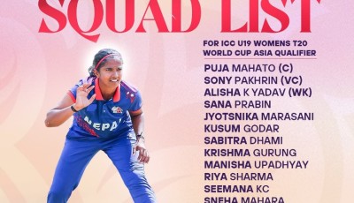 विश्वकप एसिया छनोट खेलका लागि महिला क्रिकेट टोलीको घोषणा Image