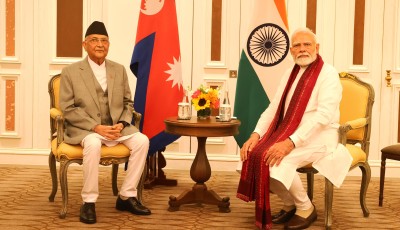 ओलीसँगको भेटपछि मोदीले नेपालीमा भने– ‘भेटघाट फलदायी रह्यो’ Image