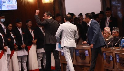 रास्वपा सांसदद्वारा संसद् बहिष्कार, सभामुखद्वारा बैठक सञ्चालन Image