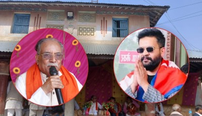 बालेनको जन्मघरमा प्रचण्ड, भने– सबै मिलेर देश बनाऔँ Image