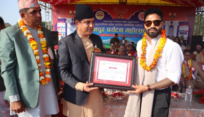 राष्ट्रिय क्रिकेट टोलीका प्रमुख अलराउन्डर दीपेन्द्रसिंह ऐरीलाई गृहनगरमा सम्मान Image