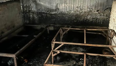 ग्यारेज क्यान्टिनमा आगलागी, वृद्ध कामदारको जलेर मृत्यु