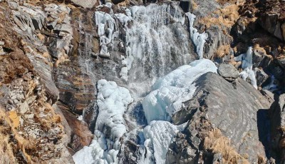 "Icy Beauty: Frozen Waterfall in Myagdi" Image