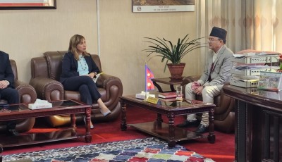 वनमन्त्री शाहीसँग राष्ट्रसङ्घका आवासीय संयोजक हाम्दीको शिष्टाचार भेट Image