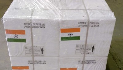 India sends humanitarian aid to Palestine; consignment comprises 30 tons of essential items Image