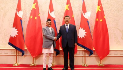 थियानजिनमा प्रधानमन्त्री ओली र राष्ट्रपति सी चिनफिङबीच भेटवार्ता Image