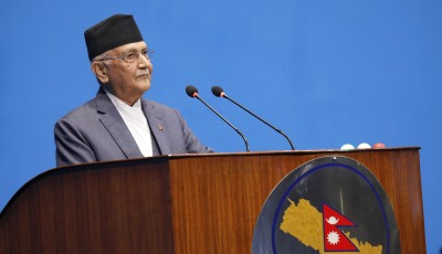 प्रधानमन्त्री ओलीले आज प्रतिनिधिसभा बैठकलाई सम्बोधन गर्दै Image