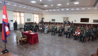 प्रधानमन्त्री ओलीसँग भारत, भूटान र माल्दिभ्सका एनसिसी टोलीको शिष्टाचार भेट Image
