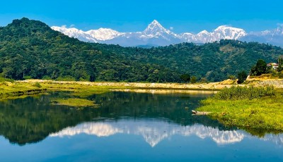 Rupa Lake and Machhapuchhre Mountain Image