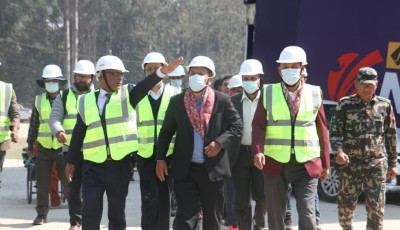 उपप्रधानमन्त्री सिंहद्वारा कीर्तिपुर क्रिकेट मैदान निरीक्षण Image