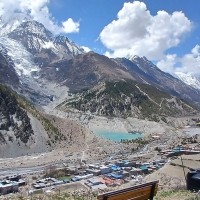 Gangapurna Himal and Lake Frame the Picturesque Manang Village Image